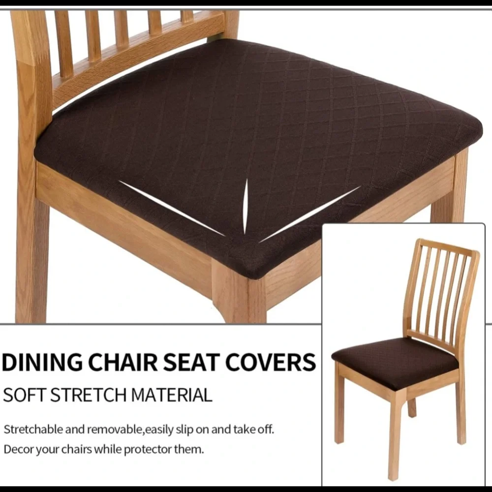 NWT 4pc Stretch Jacquard Dining Chair Seat Covers